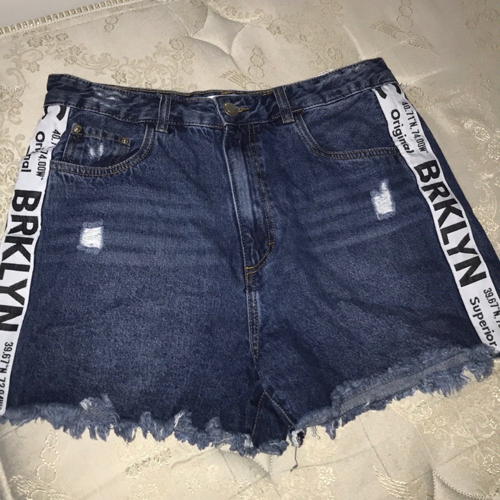High rise jean short
